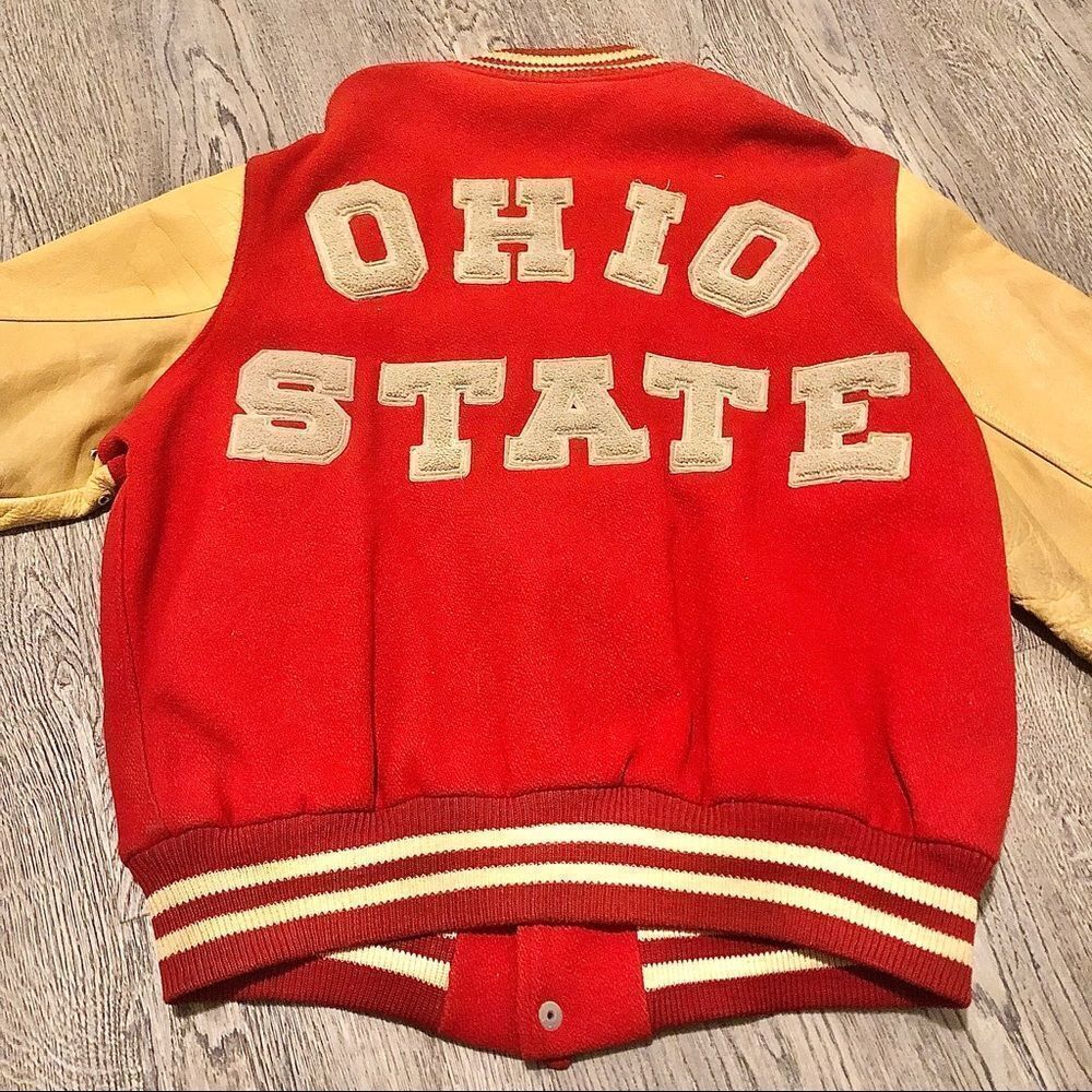 GAMEMASTER SPORTSWEAR Vtg 1960 Ohio State Letterman Jacket Coat Navy Wool Large - Picture 9 of 11